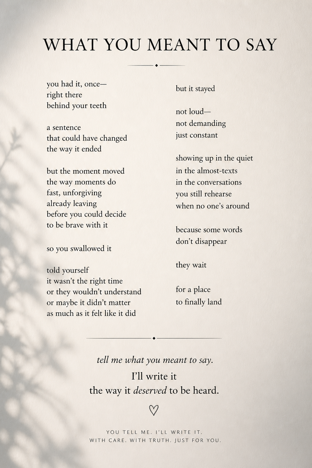 Custom Poem